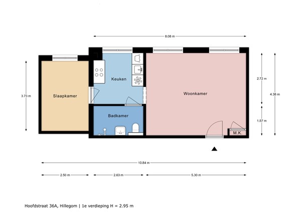 Floorplan - Hoofdstraat 36A, 2181 ED Hillegom